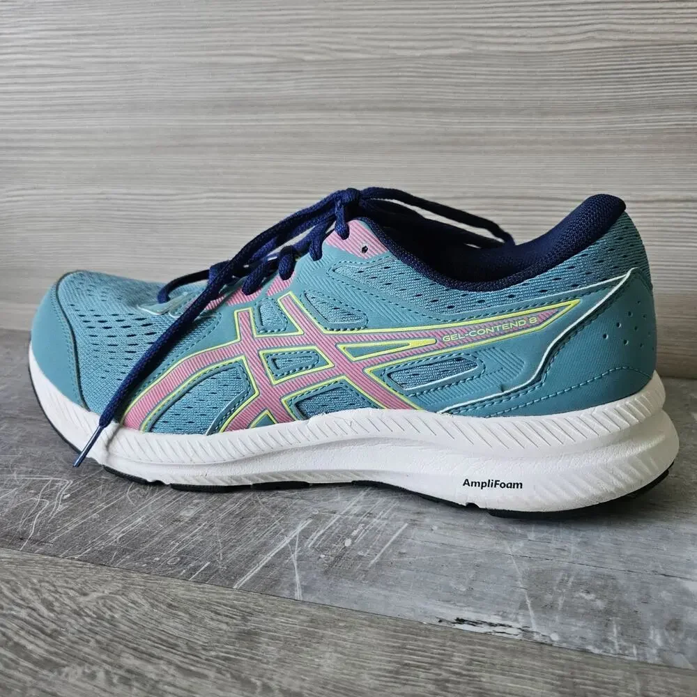 Asics Gel-Contend 8 Womens Running Shoes Size 10.5 Blue Pink With AmpliFoam Sole
